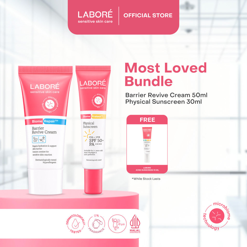 Labore Most Loved Bundle For Normal and Sensitive Skin (Reguler Big-Size) - Moisturizer Pelembab Wajah dan Perlindungan dari Sinar UVA dan UVB Big Size