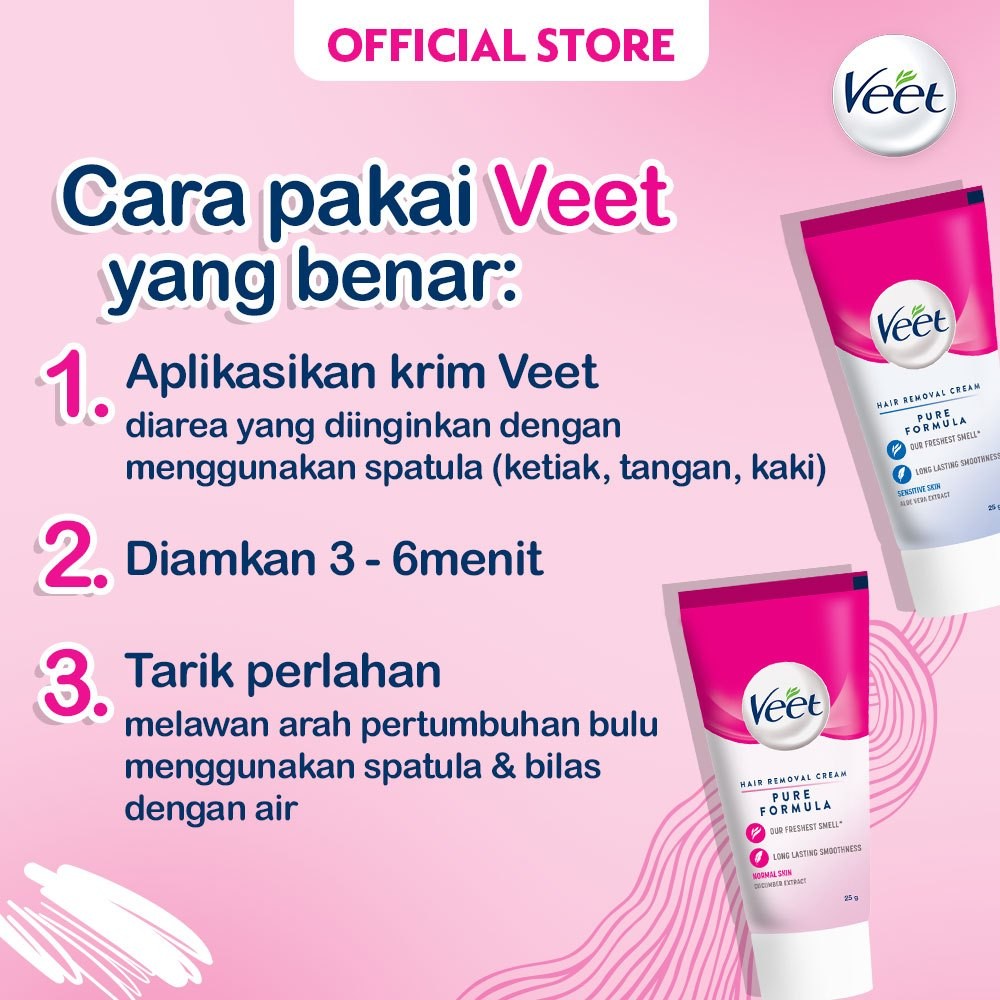 Veet Hair Removal Cream 60gr Normal Jumbo, Kulit Lembut 7 Hari