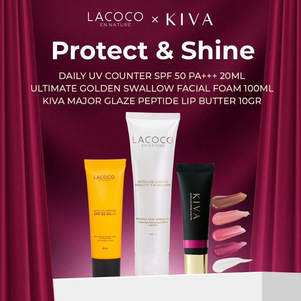 [LACOCO X KIVA] Lip Butter UV Protection Lip Glazed Tint Color Touch Up Makeup Melembapkan Hydrating Plumpy