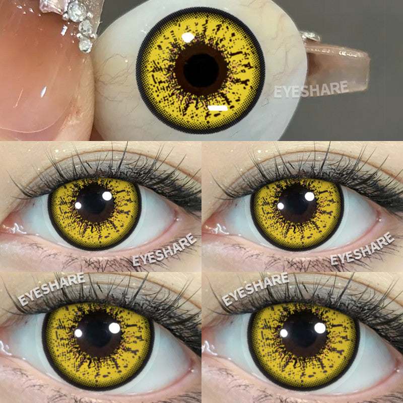 Eyeshare Softlens Big Eyes Merah Biru Ungu Abu-abu Merah Muda 14.5MM 1Pasang Lensa Kontak Cosplay Mata Halloween Softlen