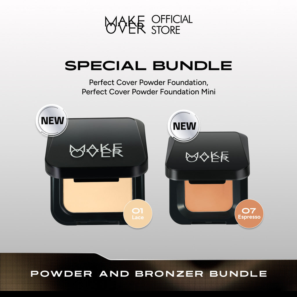 [SPECIAL BUNDLE - 2in1] Powder and Bronzer Bundle: NEW! Perfect Cover Powder Foundation + NEW! Perfect Cover Powder Foundation Mini Shades Espresso - Paket Lengkap Bedak Padat TWC Two Way Cake untuk Complexion dan Bronzer