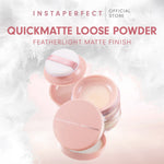 Instaperfect Real Skin High Coverage Smooth Finish Complexion Set- Skin Glow Mesh Cushion + Quickmatte Loose Powder- Paket Make Up Wajah Hasil Semi-Matte Finish-Foundation Wajah