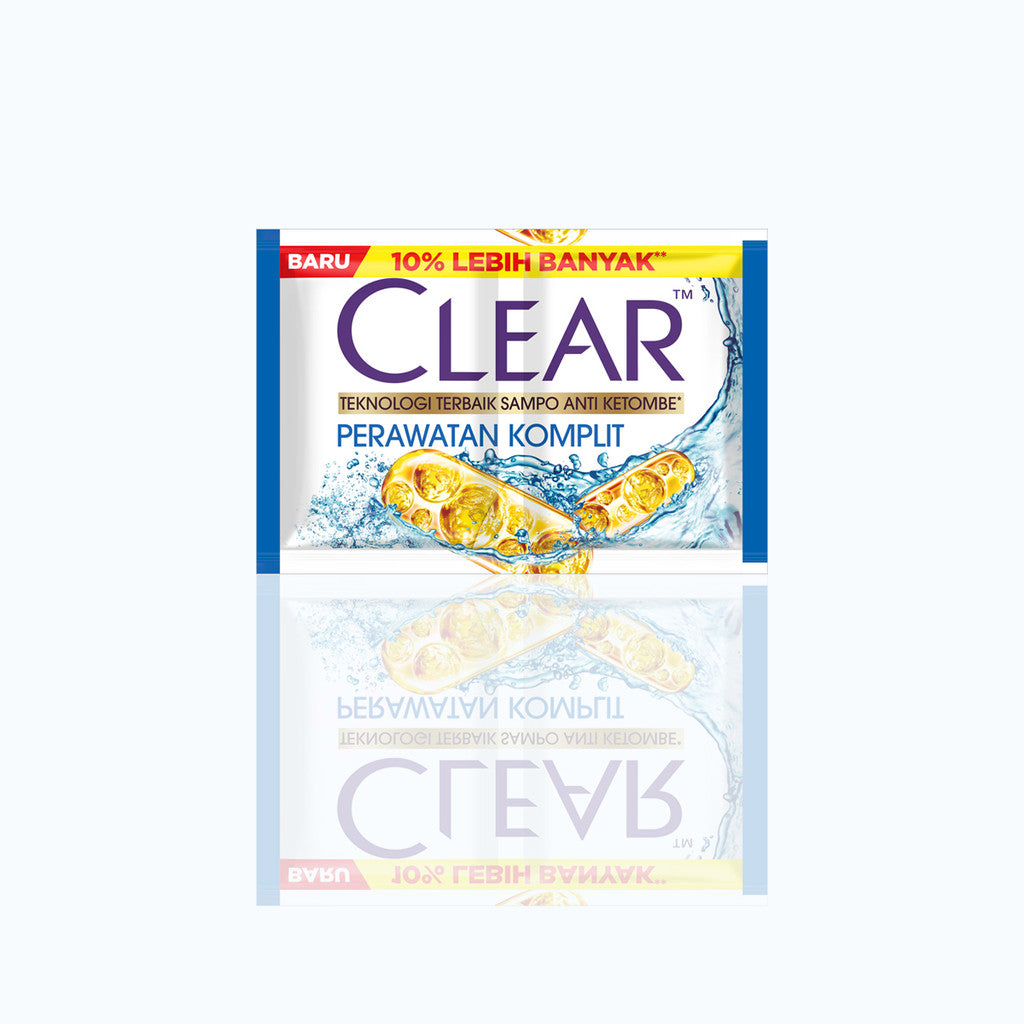 CLEAR Shampoo Sachet Renceng 12 Pcs | Shampo Clear Menthol Segar, Perawatan Komplit 10g