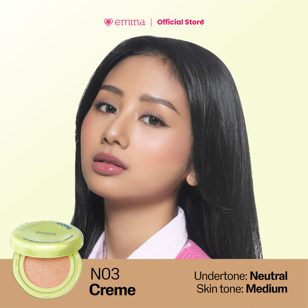 [SPECIAL 11.11] NEW! Emina Glow & Matte 3in1 Skincare Cushion SPF 50 PA++++ 13 G | Flawless Lightweight Make Up Foundation Glowing Skin Transferproof Full High Coverage Bedak Waterproof Sweatproof Dewy Moisturizer Hydrating Barrier Non-Comedogenic BB Crea