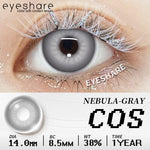Eyeshare Softlens Big Eyes Merah Biru Ungu Abu-abu Merah Muda 14.5MM 1Pasang Lensa Kontak Cosplay Mata Halloween Softlen