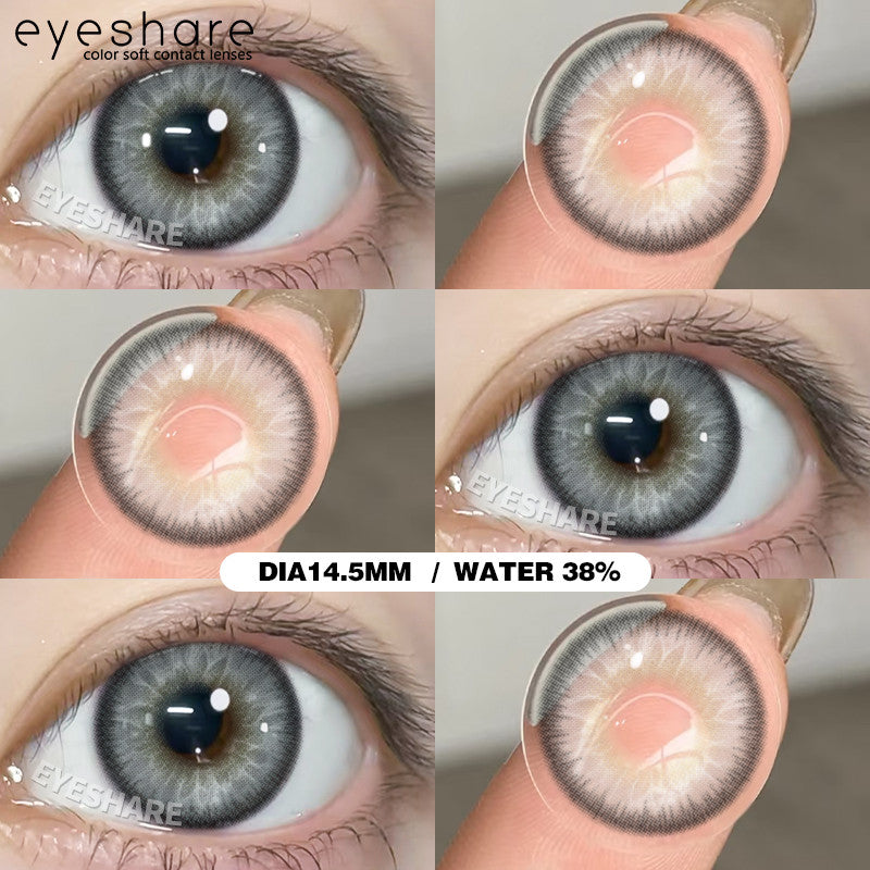 Eyeshare Softlens MONTREAL Gray Big Eyes 14.5mm 1Pasang Lensa Kontak Pupil Berwarna Terang
