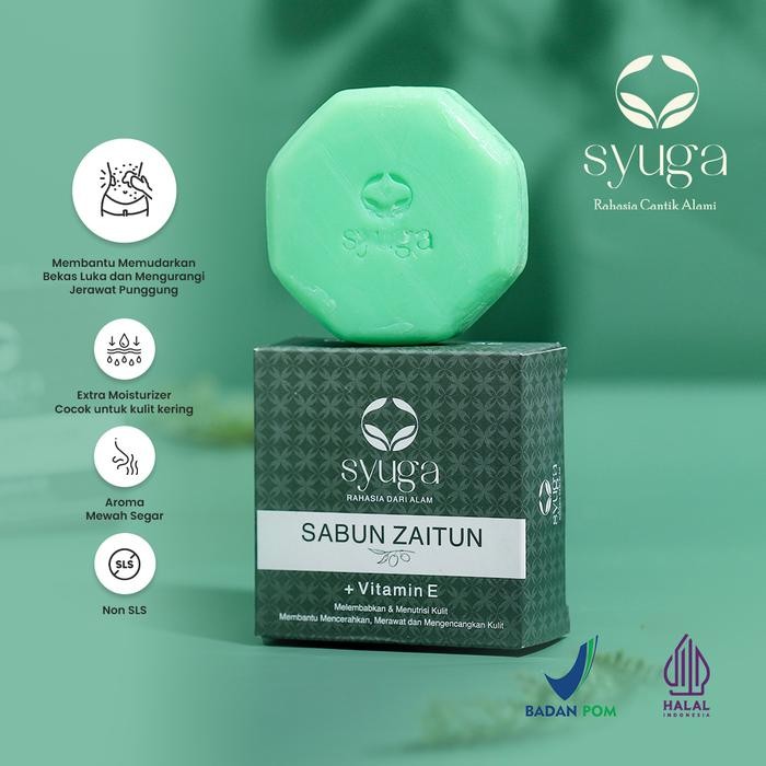 SYUGA Sabun Batang 100gr | Sabun Jerawat Punggung | Sabun Badan Wajah Mencerahkan & Melembabkan