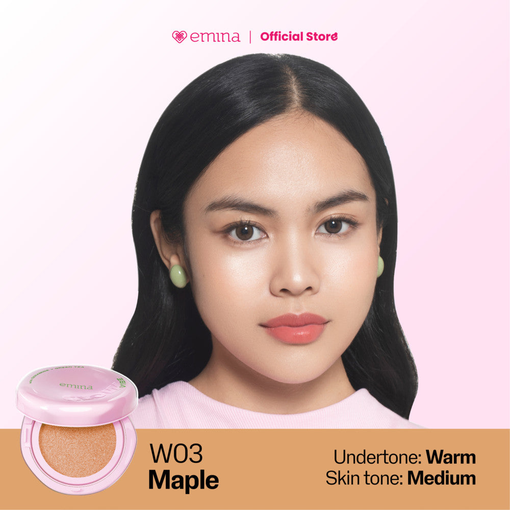 [SPECIAL 11.11] NEW! Emina Glow & Matte 3in1 Skincare Cushion SPF 50 PA++++ 13 G | Flawless Lightweight Make Up Foundation Glowing Skin Transferproof Full High Coverage Bedak Waterproof Sweatproof Dewy Moisturizer Hydrating Barrier Non-Comedogenic BB Crea