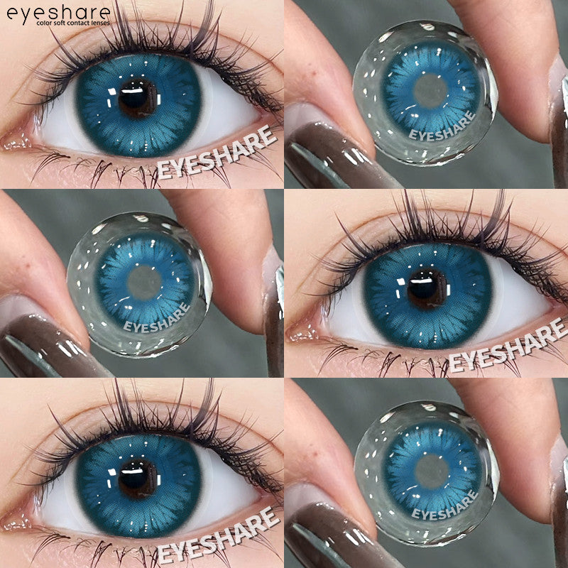 Eyeshare Softlens Big Eyes Merah Biru Ungu Abu-abu Merah Muda 14.5MM 1Pasang Lensa Kontak Cosplay Mata Halloween Softlen