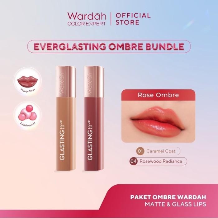 [TINTINTINWIN'S PICKS: OMBRE COVER BIBIR GELAP] BUNDLE OMBRE WARDAH Paket Ombre Glasting Liquid Lip -Cleopatra Look- Liptint-Lip-Stain-Lipgloss-Lipstik-Lip Tint-Lip Matte-Lipstick-Lipcream- Makeup