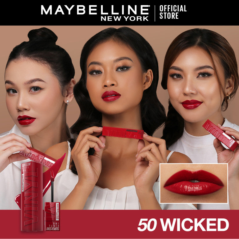 [4 NEW SHADES MILK TEA LIMITED EDITION] MAYBELLINE OFFICIAL Superstay Vinyl Ink 4.2 ml - Shiny Pigmented Liquid Lipstik Lipstick Make Up Lipcream Longlasting Waterproof Tahan Lama 16 Jam Lipstik Lipgloss Lipbalm Liptint
