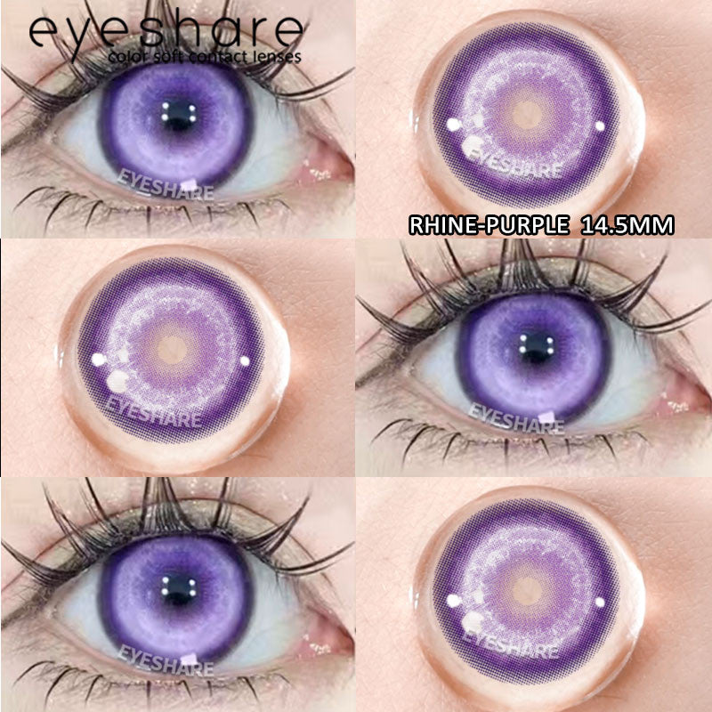 Eyeshare Softlens Big Eyes Merah Biru Ungu Abu-abu Merah Muda 14.5MM 1Pasang Lensa Kontak Cosplay Mata Halloween Softlen