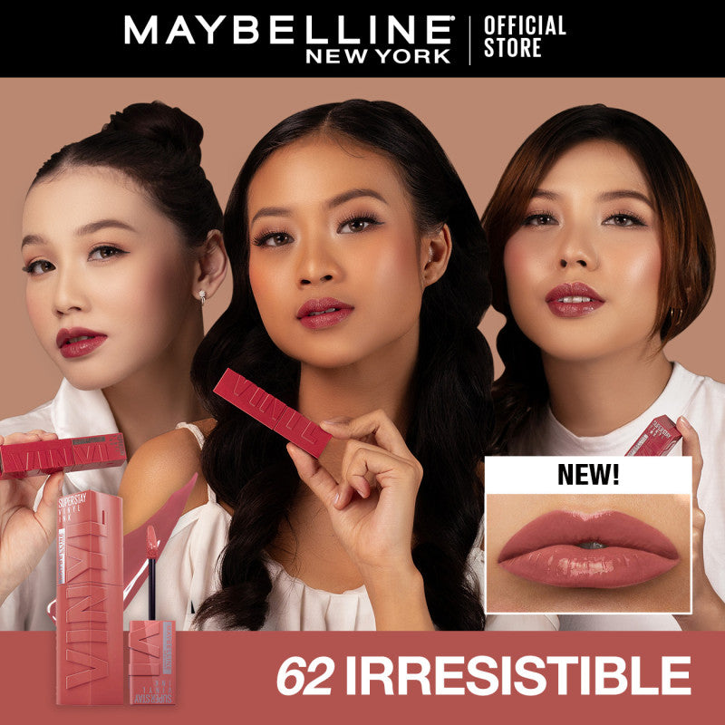 [4 NEW SHADES MILK TEA LIMITED EDITION] MAYBELLINE OFFICIAL Superstay Vinyl Ink 4.2 ml - Shiny Pigmented Liquid Lipstik Lipstick Make Up Lipcream Longlasting Waterproof Tahan Lama 16 Jam Lipstik Lipgloss Lipbalm Liptint
