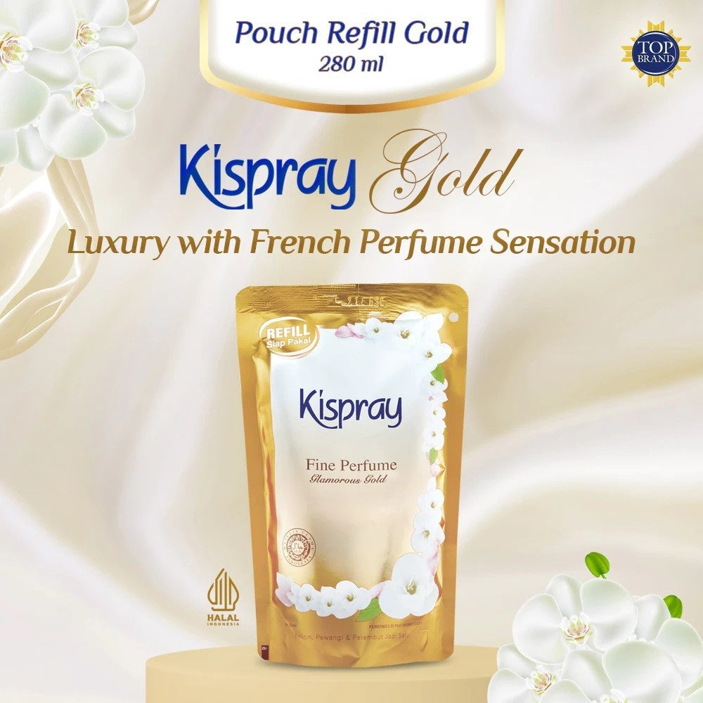 KISPRAY Refill Pouch Ironing Aid - Pelicin Pewangi Pelembut Setrika Pakaian 200ml / 280ml