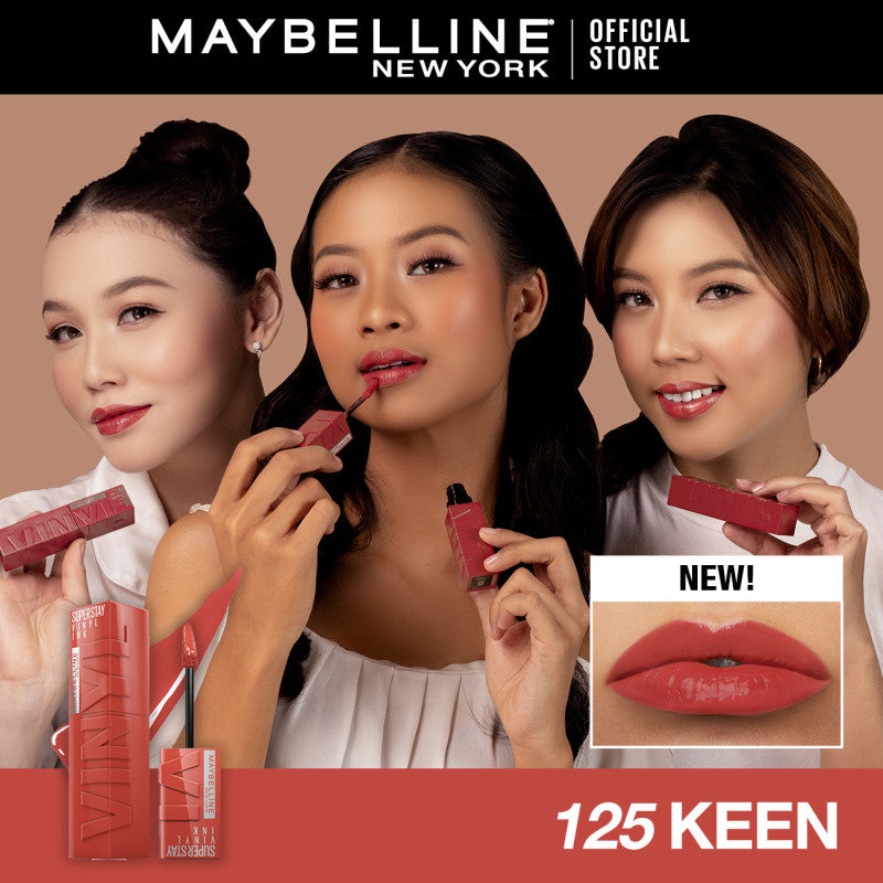 [4 NEW SHADES MILK TEA LIMITED EDITION] MAYBELLINE OFFICIAL Superstay Vinyl Ink 4.2 ml - Shiny Pigmented Liquid Lipstik Lipstick Make Up Lipcream Longlasting Waterproof Tahan Lama 16 Jam Lipstik Lipgloss Lipbalm Liptint
