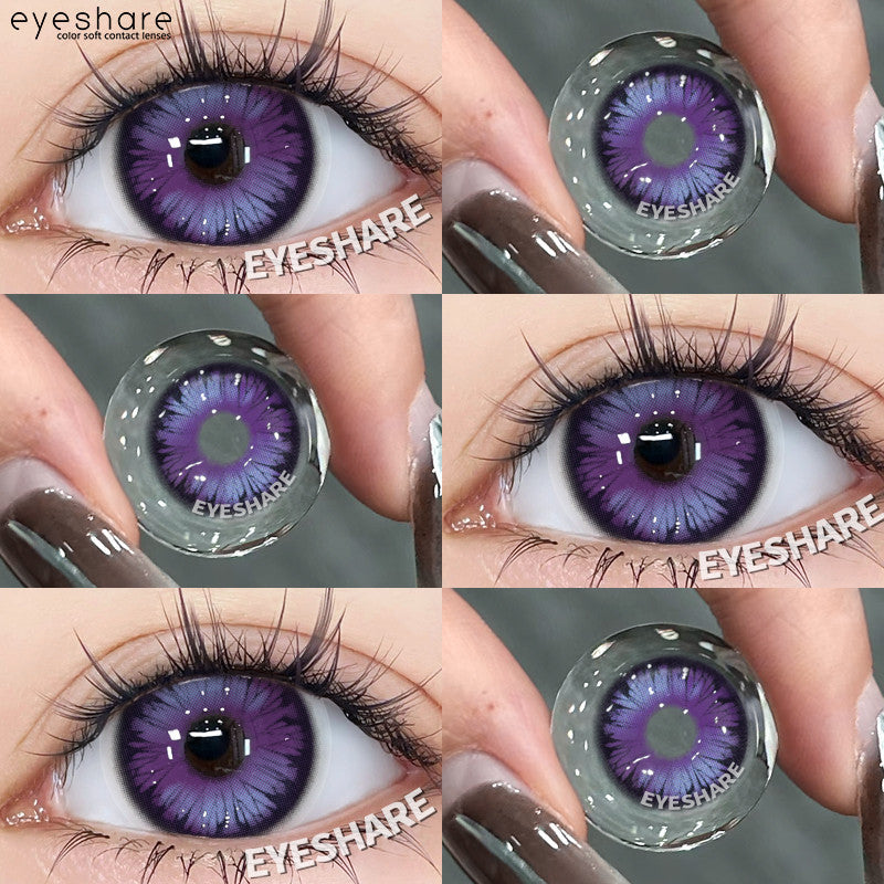 Eyeshare Softlens Big Eyes Merah Biru Ungu Abu-abu Merah Muda 14.5MM 1Pasang Lensa Kontak Cosplay Mata Halloween Softlen