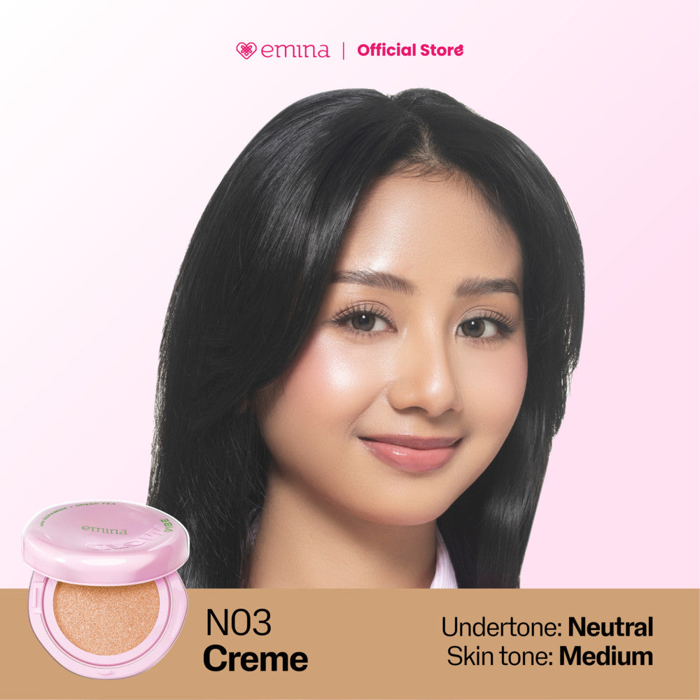 [SPECIAL 11.11] NEW! Emina Glow & Matte 3in1 Skincare Cushion SPF 50 PA++++ 13 G | Flawless Lightweight Make Up Foundation Glowing Skin Transferproof Full High Coverage Bedak Waterproof Sweatproof Dewy Moisturizer Hydrating Barrier Non-Comedogenic BB Crea