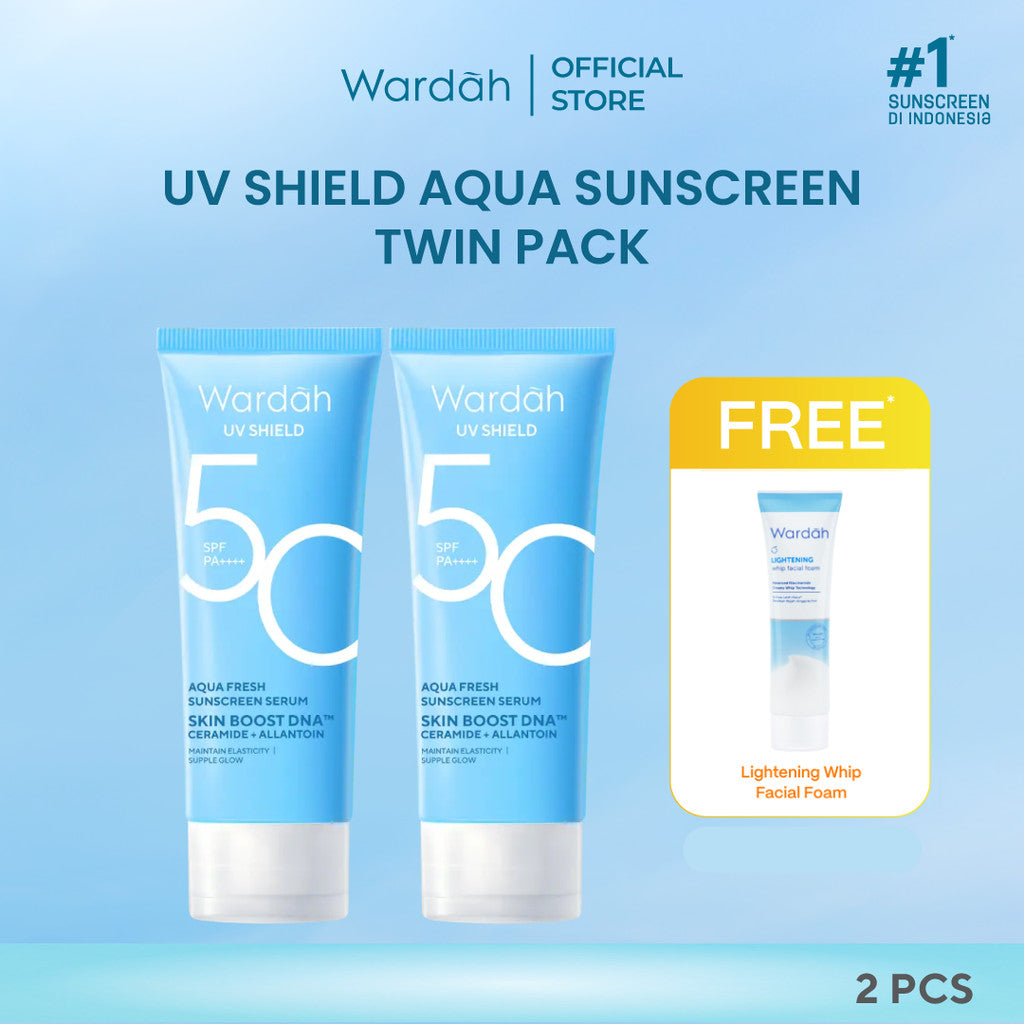 [TINTINTINWIN'S PICKS] TWINPACK WARDAH UV Shield Airy Smooth, Acne Calming, Aqua Fresh, Essential, Tone Up, Physical Sunscreen - Skincare