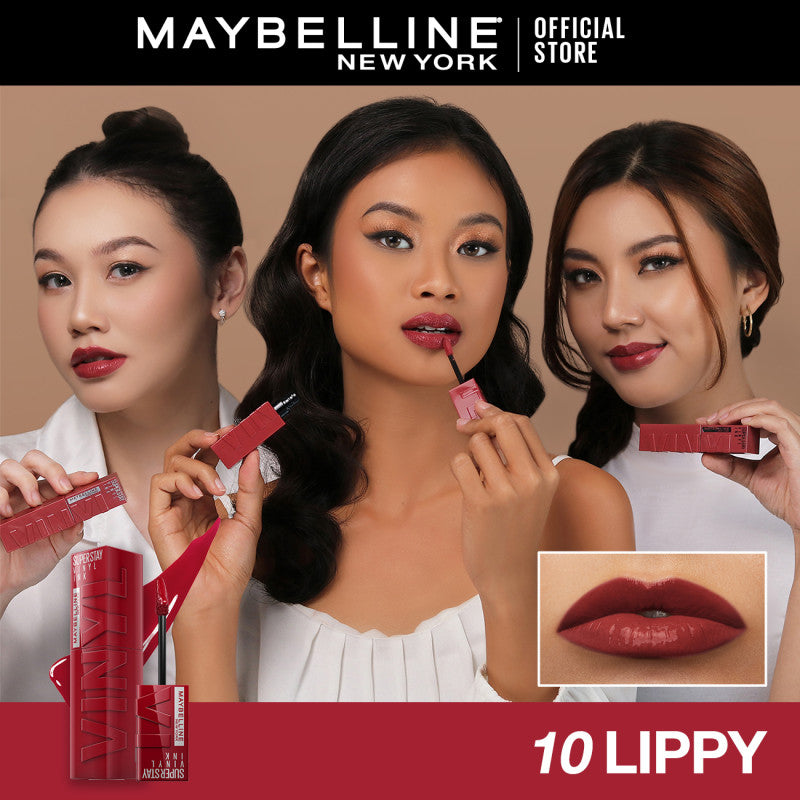 [4 NEW SHADES MILK TEA LIMITED EDITION] MAYBELLINE OFFICIAL Superstay Vinyl Ink 4.2 ml - Shiny Pigmented Liquid Lipstik Lipstick Make Up Lipcream Longlasting Waterproof Tahan Lama 16 Jam Lipstik Lipgloss Lipbalm Liptint