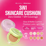 [SPECIAL 11.11] NEW! Emina Glow & Matte 3in1 Skincare Cushion SPF 50 PA++++ 13 G | Flawless Lightweight Make Up Foundation Glowing Skin Transferproof Full High Coverage Bedak Waterproof Sweatproof Dewy Moisturizer Hydrating Barrier Non-Comedogenic BB Crea