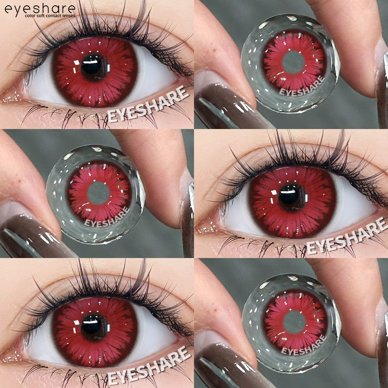 Eyeshare Softlens Big Eyes Merah Biru Ungu Abu-abu Merah Muda 14.5MM 1Pasang Lensa Kontak Cosplay Mata Halloween Softlen