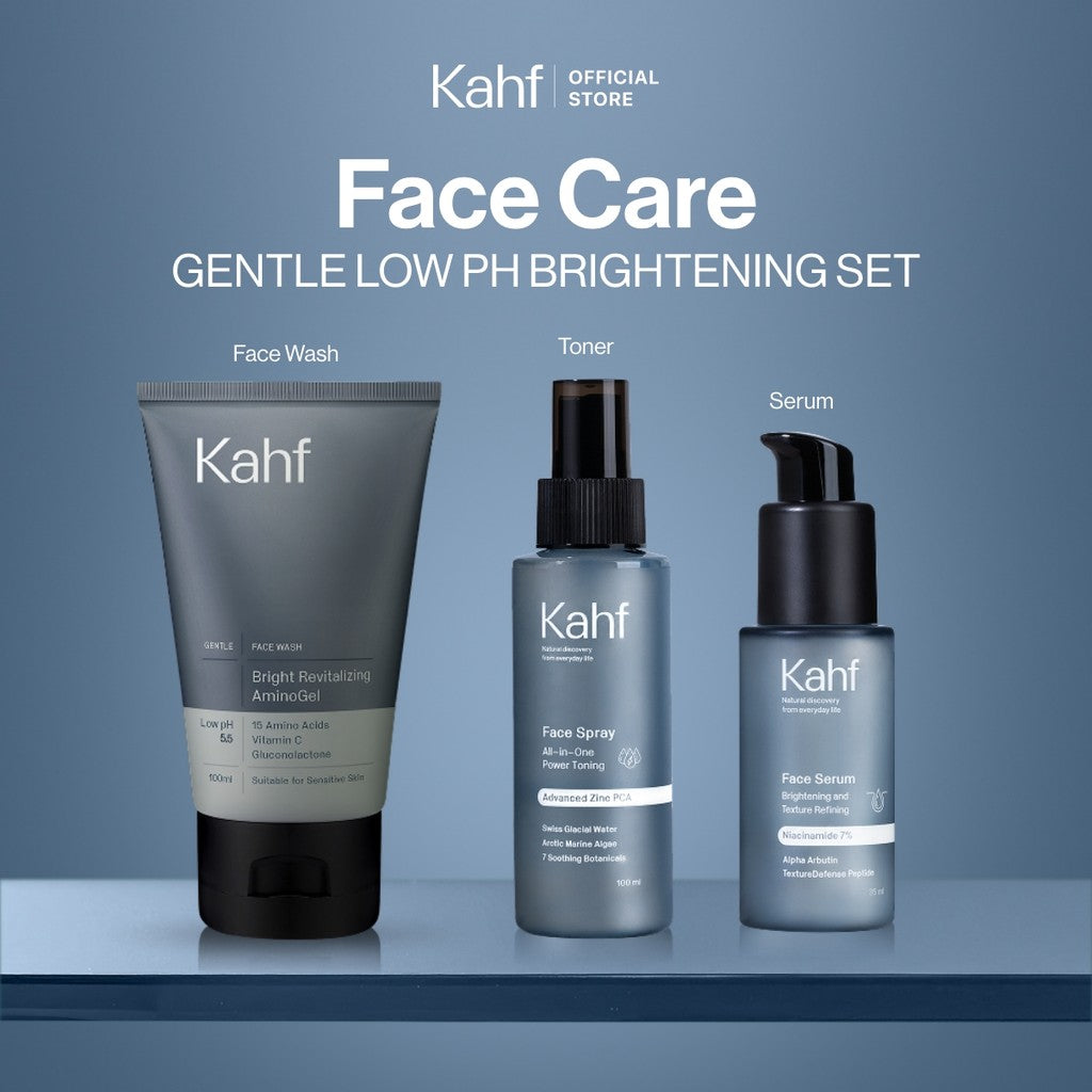 [NEW! BEBAS KUSAM TANPA BIKIN KERING] Kahf Bright Revitalizing Amino Gel Face Wash 100 ml – Sabun Cuci Muka Pria Kulit Sensitif untuk Mencerahkan Wajah dengan Vitamin C, Niacinamide, Gluconolactone, Panthenol – Gentle Cleanser Low pH for Daily Use