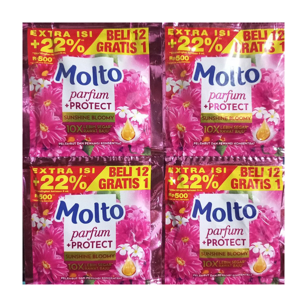MOLTO Parfum + Protect Sachet Renceng 12 Pcs | Molto Pewangi dan Pelembut 10ml Blooming, Elegant