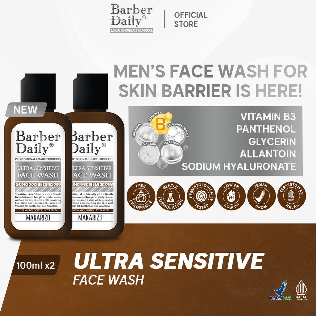 Dual Pack Barber Daily Ultra Sensitive Face Wash 100mL