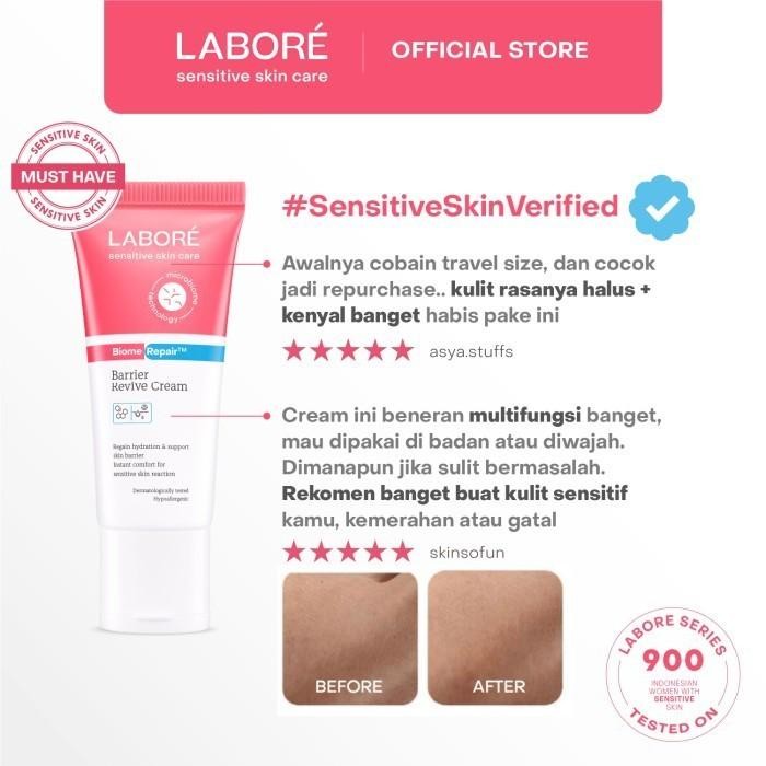 Labore Sensitive Skin Care BiomeRepair Barrier Revive Cream 50 ml - Moisturizer - Melembabkan Kulit - Pelembab Wajah - Perawatan Kulit Expert Ekspert - Facial - Day Cream Night Cream BPOM - Skincare Best Seller - Skincare Viral