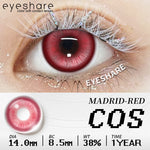 Eyeshare Softlens Big Eyes Merah Biru Ungu Abu-abu Merah Muda 14.5MM 1Pasang Lensa Kontak Cosplay Mata Halloween Softlen
