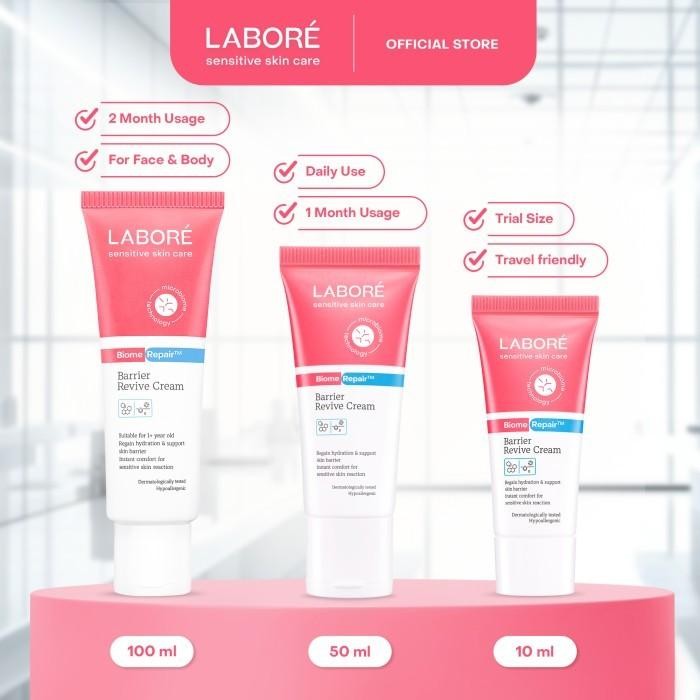 Labore Sensitive Skin Care BiomeRepair Barrier Revive Cream 50 ml - Moisturizer - Melembabkan Kulit - Pelembab Wajah - Perawatan Kulit Expert Ekspert - Facial - Day Cream Night Cream BPOM - Skincare Best Seller - Skincare Viral