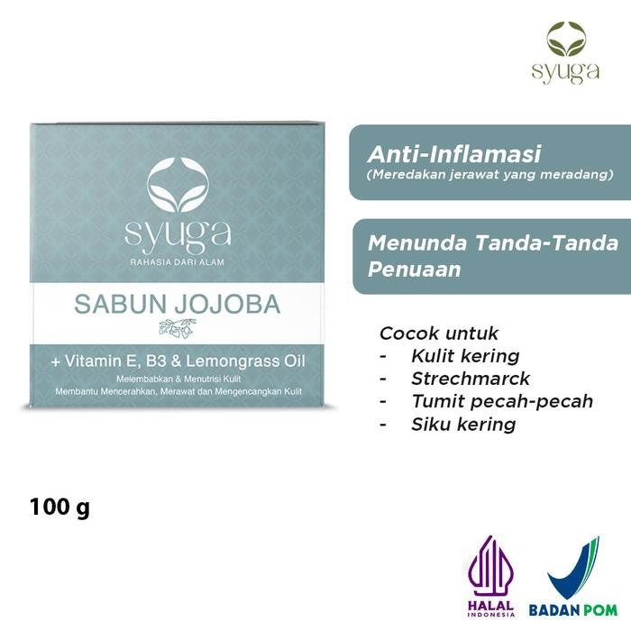 SYUGA Sabun Batang 100gr | Sabun Jerawat Punggung | Sabun Badan Wajah Mencerahkan & Melembabkan