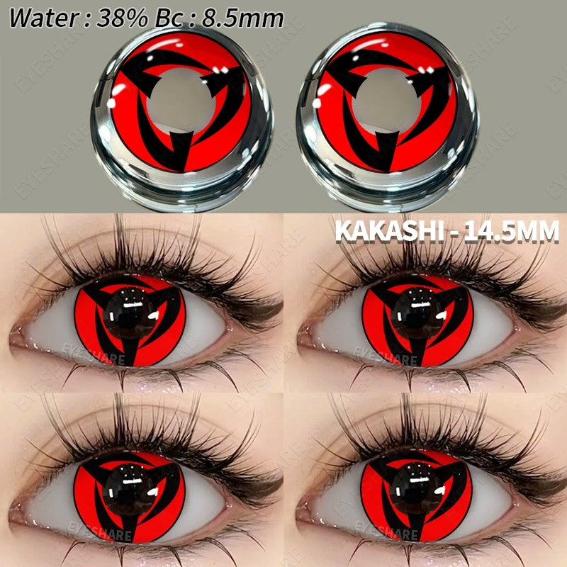 Eyeshare Softlens Big Eyes Merah Biru Ungu Abu-abu Merah Muda 14.5MM 1Pasang Lensa Kontak Cosplay Mata Halloween Softlen