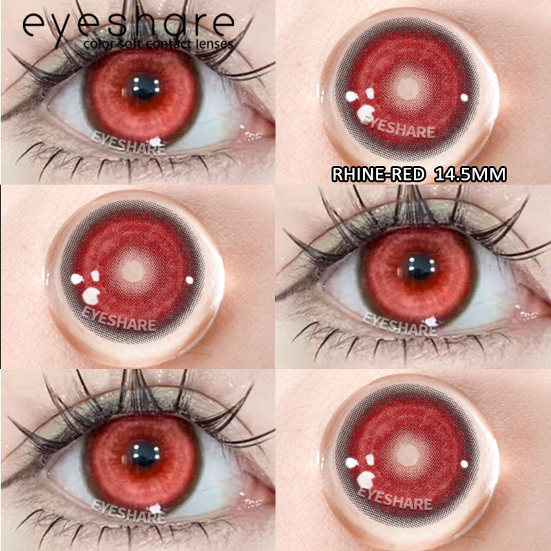 Eyeshare Softlens Big Eyes Merah Biru Ungu Abu-abu Merah Muda 14.5MM 1Pasang Lensa Kontak Cosplay Mata Halloween Softlen