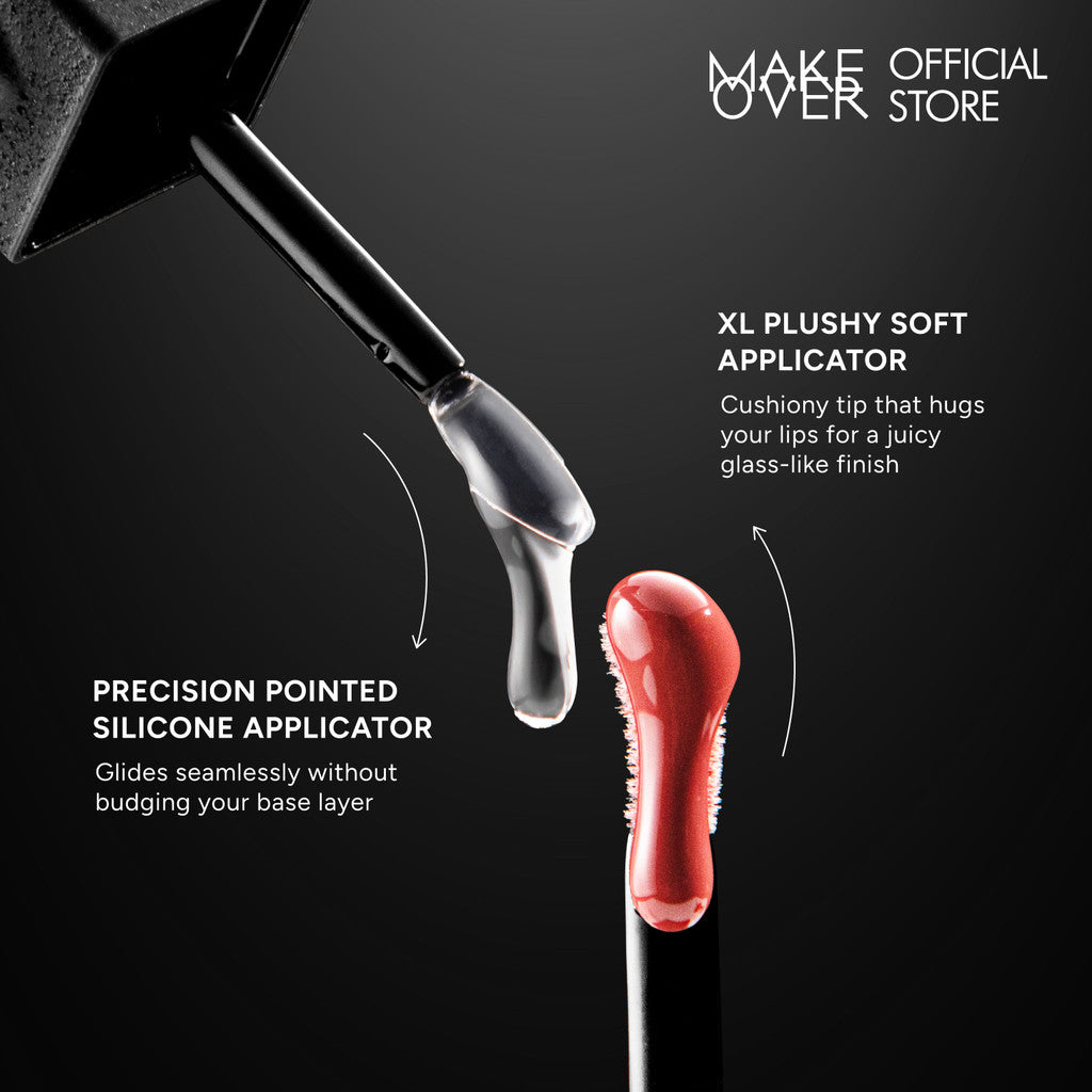 [SPECIAL 11.11] NEW! MAKE OVER Amplify Fluid Glass Lip Gloss - Peptide Plump Technology Hydrating Glossy Shine Non Sticky Buildable Color Lip Balm Comfort Moisturizing Plump Lips