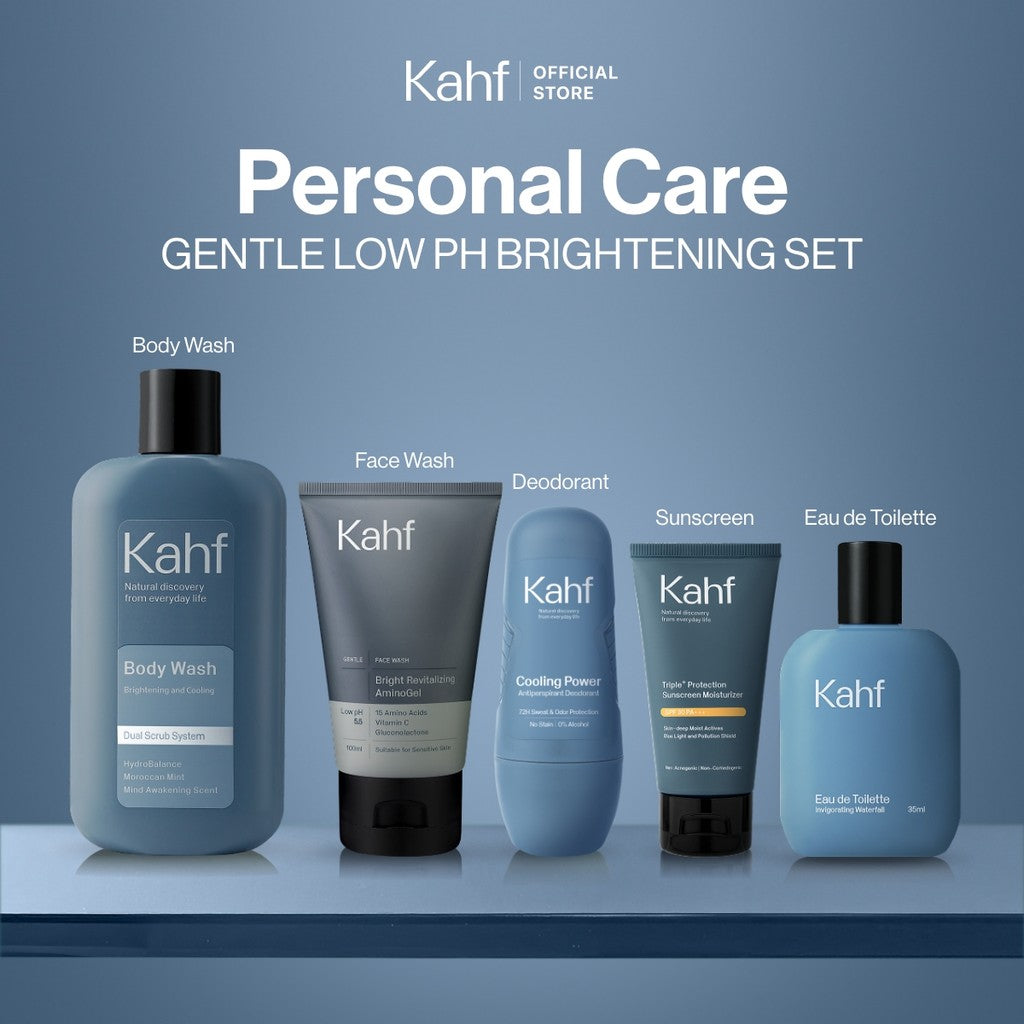 [NEW! BEBAS KUSAM TANPA BIKIN KERING] Kahf Bright Revitalizing Amino Gel Face Wash 100 ml – Sabun Cuci Muka Pria Kulit Sensitif untuk Mencerahkan Wajah dengan Vitamin C, Niacinamide, Gluconolactone, Panthenol – Gentle Cleanser Low pH for Daily Use