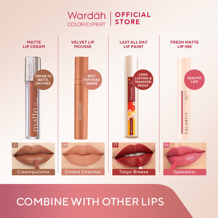KOREAN BLUR LIPS ANTI CRACK WARDAH Colorfit Velvet Matte Lip Mousse Lip Cream Tahan Lama 24 Jam Tidak Lengket Tekstur Creamy Liptint Lip Stain Lipgloss Lip Tint Lipstik Lipcream Longlasting Waterproof Dry Lips Smooth Library