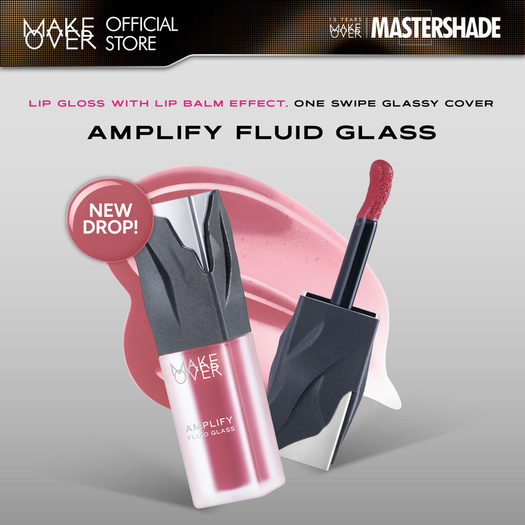 [SPECIAL 11.11] NEW! MAKE OVER Amplify Fluid Glass Lip Gloss - Peptide Plump Technology Hydrating Glossy Shine Non Sticky Buildable Color Lip Balm Comfort Moisturizing Plump Lips