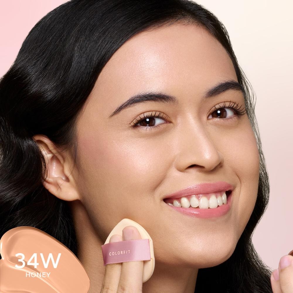 Wardah Colorfit Perfect Glow Cushion 15 g - Medium-High Coverage Hingga 12 Jam Dengan SPF 40 PA - Dilengkapi Dengan Glow Perfecting Pigment & Skincare-infused CICA + Hydra B-Glucan - Hasil Akhir Glowing - Makeup