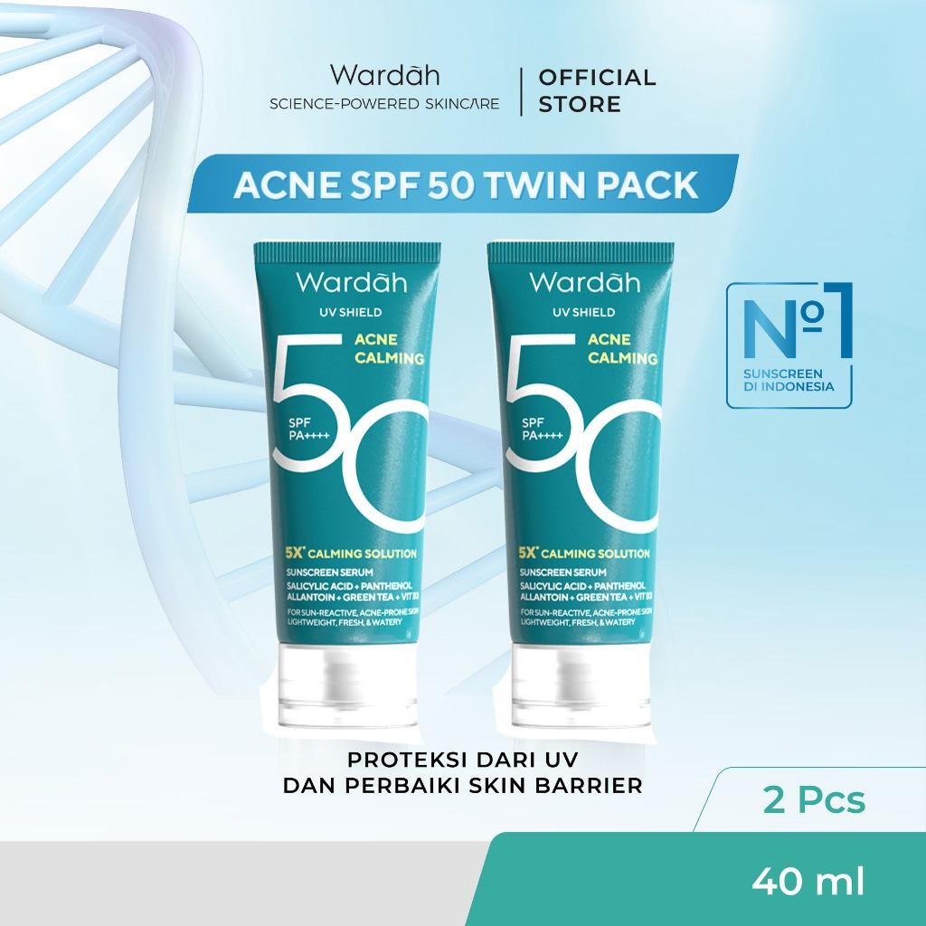 [TINTINTINWIN'S PICKS] TWINPACK WARDAH UV Shield Airy Smooth, Acne Calming, Aqua Fresh, Essential, Tone Up, Physical Sunscreen - Skincare