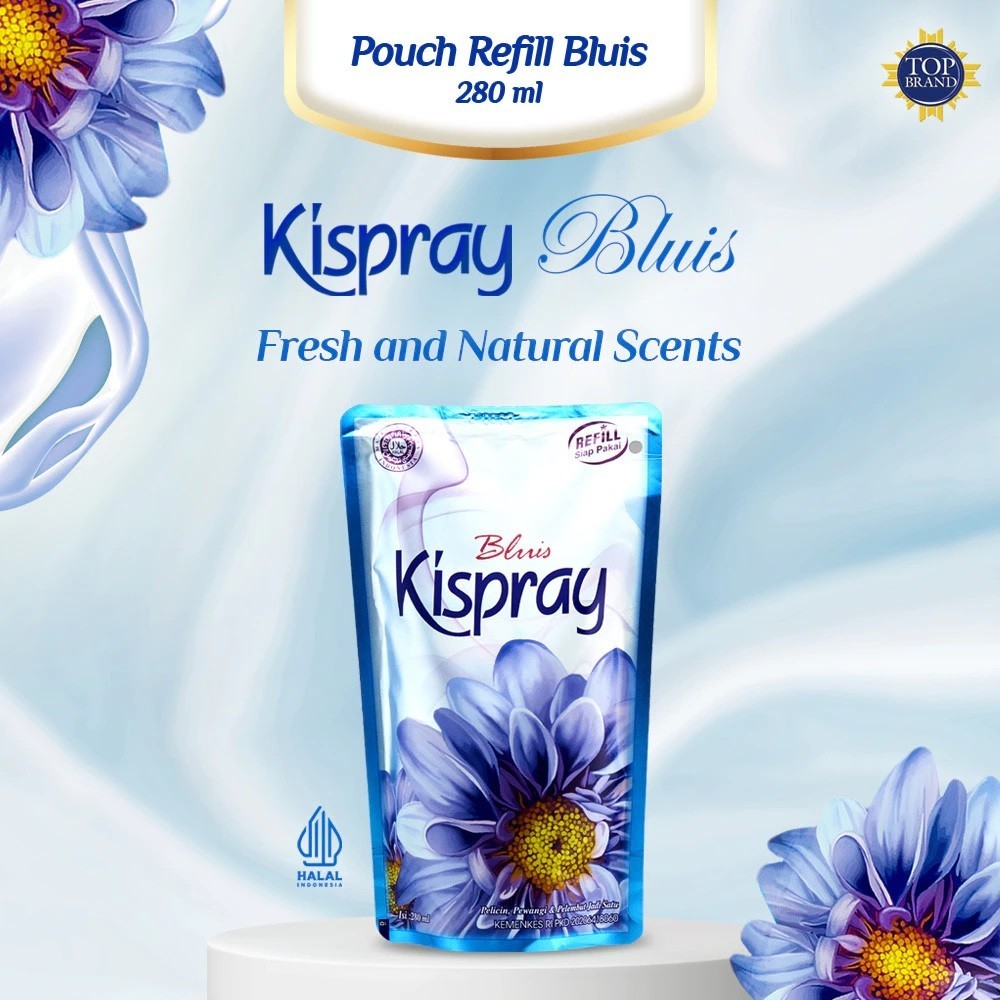 KISPRAY Refill Pouch Ironing Aid - Pelicin Pewangi Pelembut Setrika Pakaian 200ml / 280ml