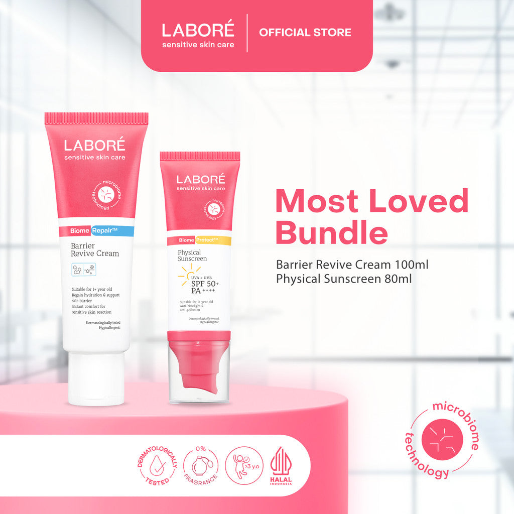 Labore Most Loved Bundle For Normal and Sensitive Skin (Reguler Big-Size) - Moisturizer Pelembab Wajah dan Perlindungan dari Sinar UVA dan UVB Big Size