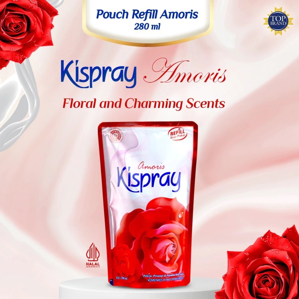 KISPRAY Refill Pouch Ironing Aid - Pelicin Pewangi Pelembut Setrika Pakaian 200ml / 280ml