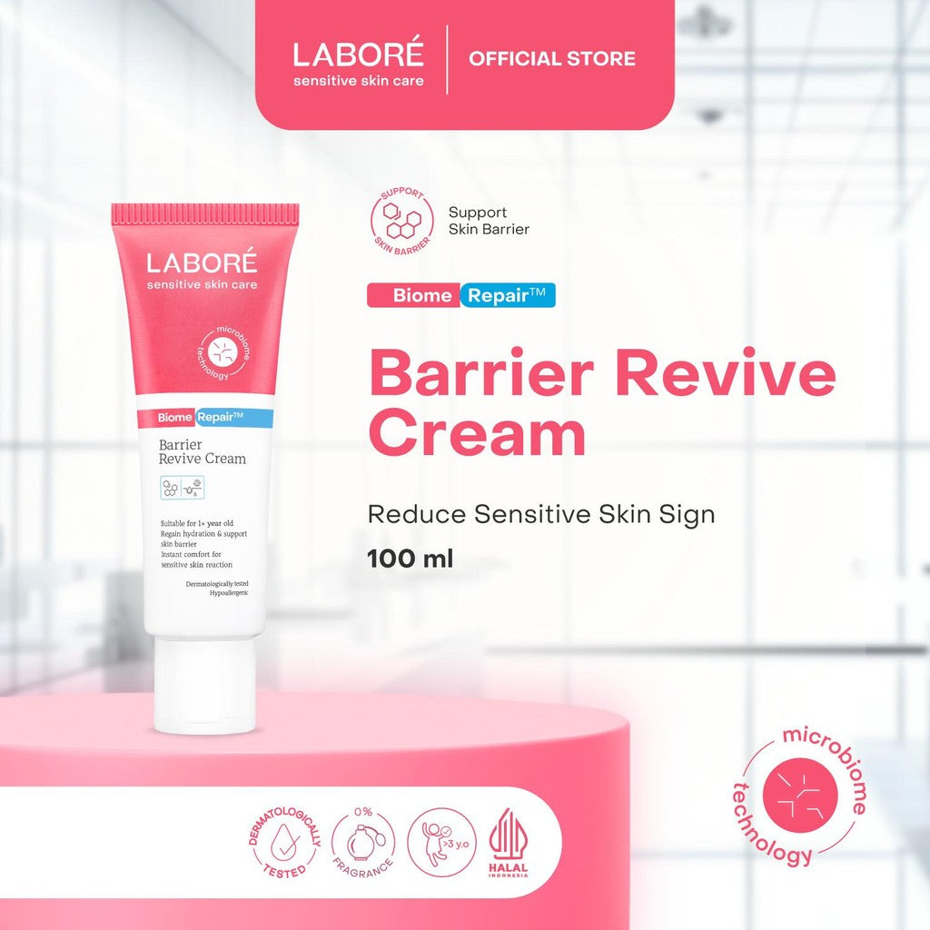 Labore Sensitive Skin Care BiomeRepair Barrier Revive Cream 50 ml - Moisturizer - Melembabkan Kulit - Pelembab Wajah - Perawatan Kulit Expert Ekspert - Facial - Day Cream Night Cream BPOM - Skincare Best Seller - Skincare Viral