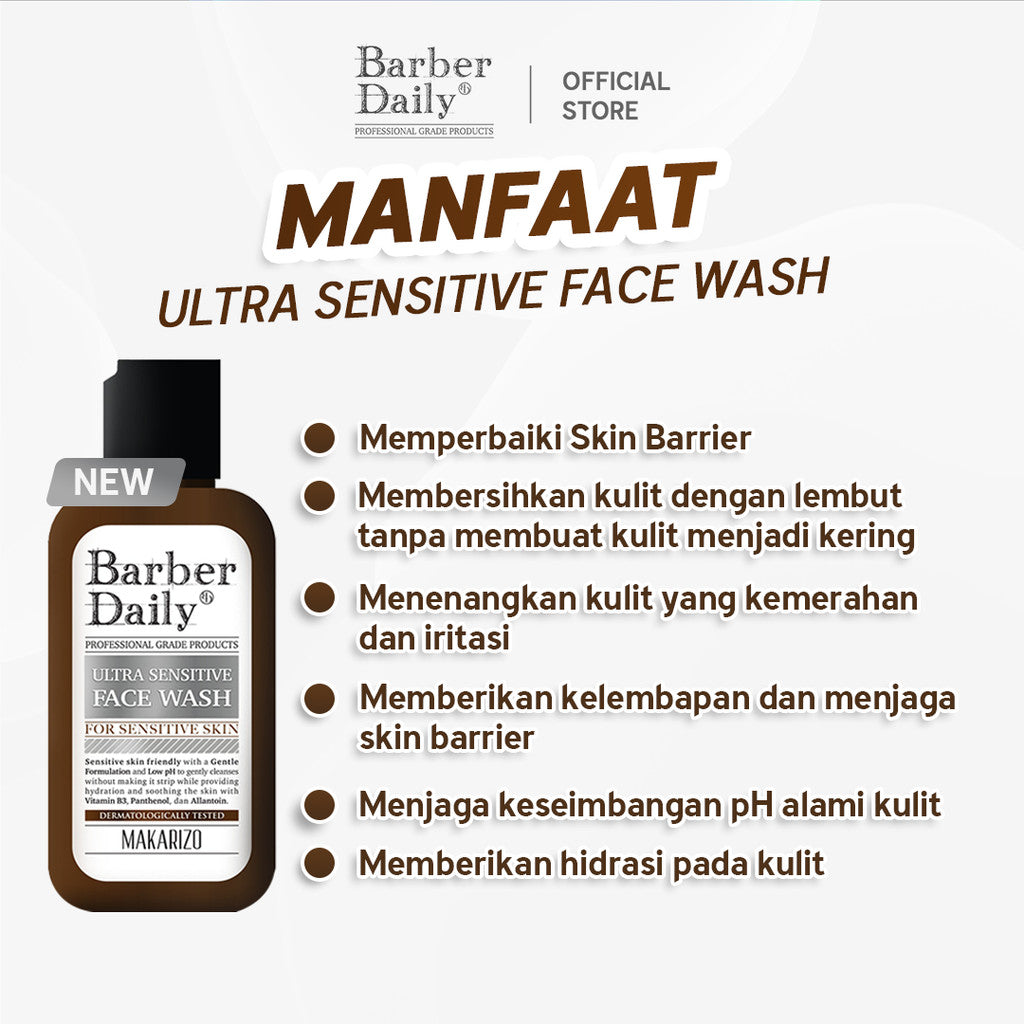 Triple Pack Barber Daily Ultra Sensitive Face Wash 100mL