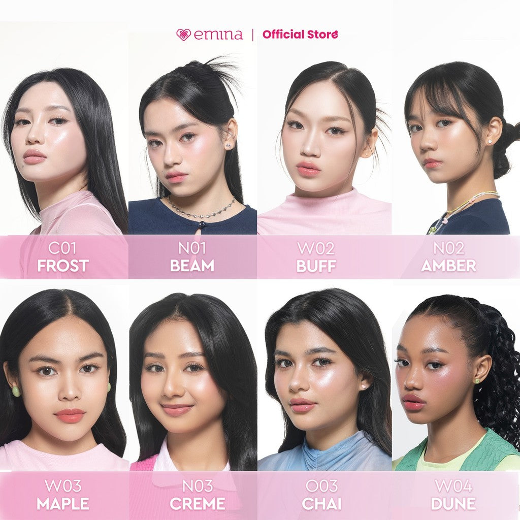 [SPECIAL 11.11] NEW! Emina Glow & Matte 3in1 Skincare Cushion SPF 50 PA++++ 13 G | Flawless Lightweight Make Up Foundation Glowing Skin Transferproof Full High Coverage Bedak Waterproof Sweatproof Dewy Moisturizer Hydrating Barrier Non-Comedogenic BB Crea