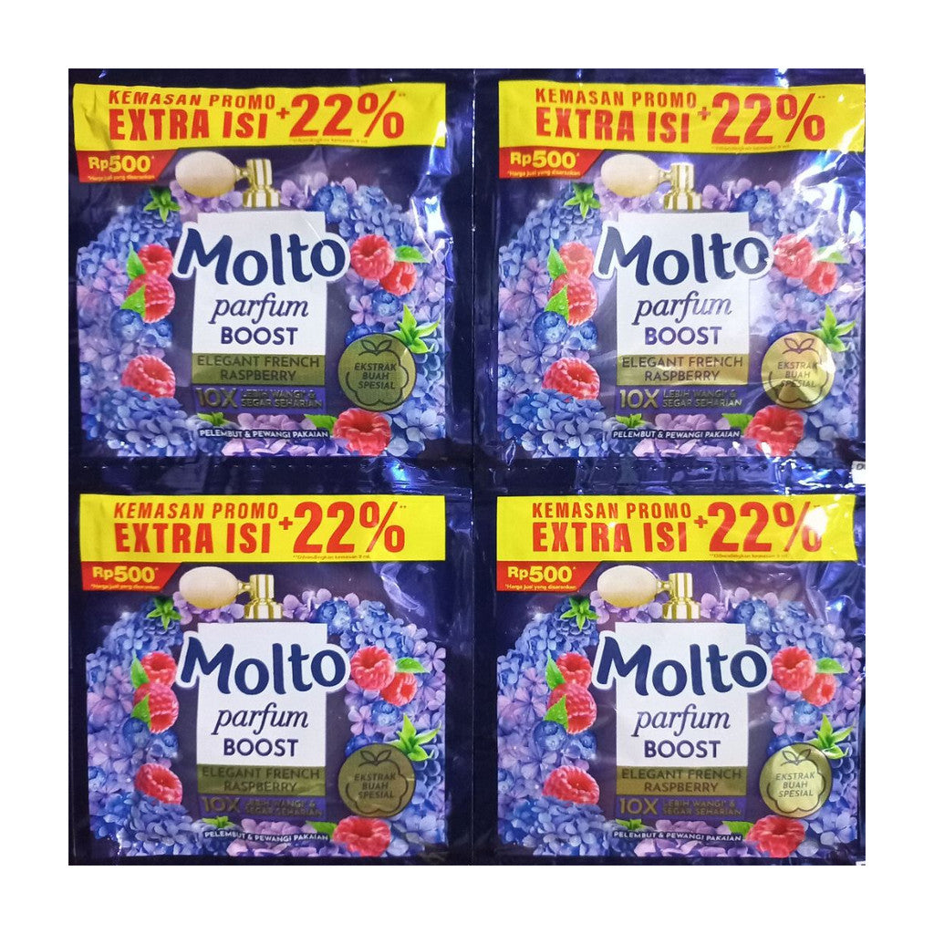 MOLTO Parfum + Protect Sachet Renceng 12 Pcs | Molto Pewangi dan Pelembut 10ml Blooming, Elegant