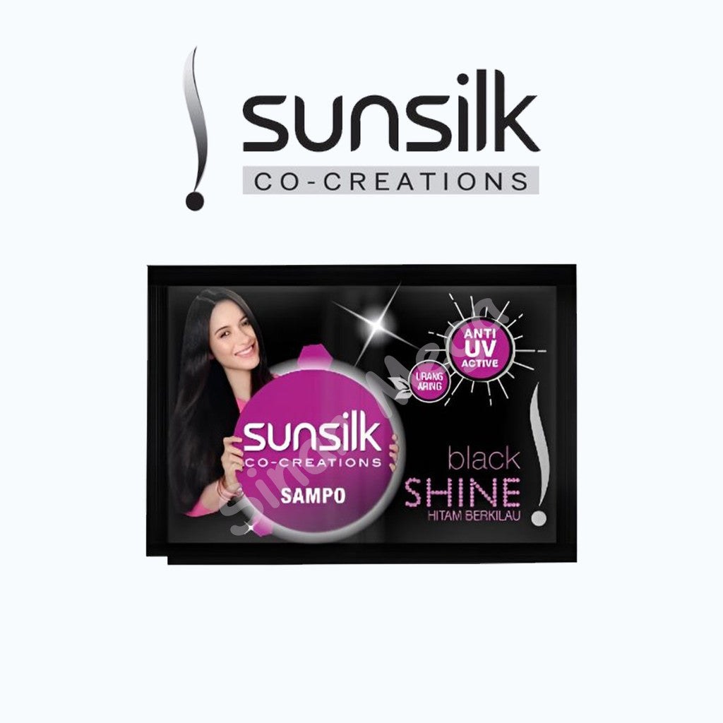 SUNSILK Shampoo Sachet Renceng 12 Pcs | Shampo Sunsilk 10ml Glossy Black, Silky Smooth