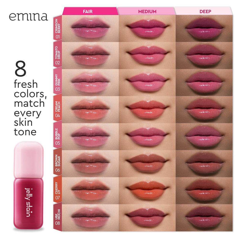 [BUY 1 GET 1] Emina Jelly Stain FREE Sheetmask - Lip Tint Korea Glossy Ombre Tahan 12 Jam Ringan Longlasting Transferproof SPF 25 Vitamin E Makeup Lip Stain Lembab Lipgloss Lip Matte Lipstick Lip Care Anak Sekolah