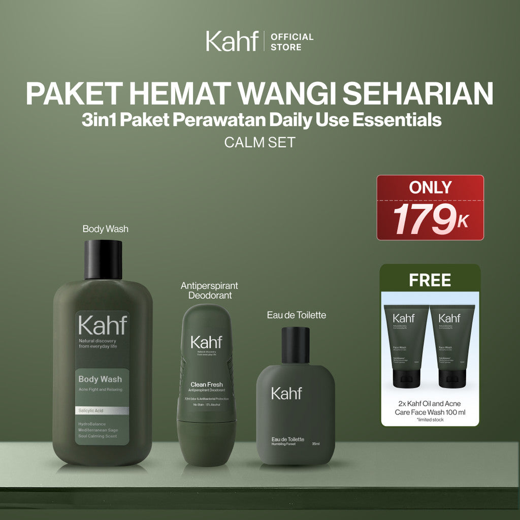 [KAHF BUNDLE 3IN1 PAKET PERAWATAN DAILY WANGI & FRESH SEHARIAN] Paket Personal Care (Body Wash + Deodorant + Eau de Toilette) - Suitable for Daily Use